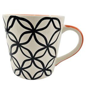 Pier 1 Imports Hand Painted Geometric Pattern 14 Oz Stoneware Mug Cup